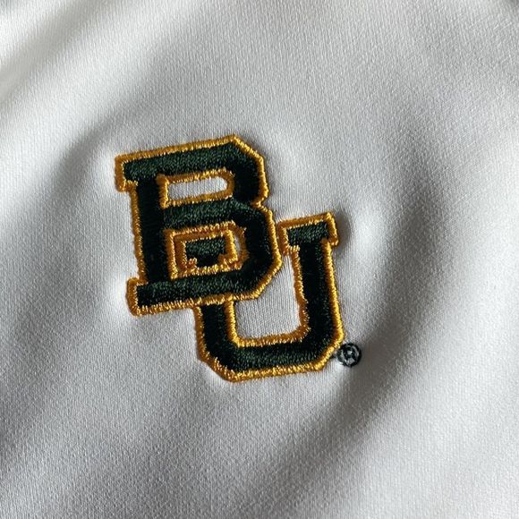 Womens Peter Millar Large Zip Up Light White Jacket W/ Baylor University Logo - Picture 3 of 13